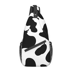 Cow Spot Sling Bag Travel Crossbody Backpack Chest Pack for Men Women, Adjustable Left and Right Shoulders Hiking Casual Daypack, Kuhfleck, Einheitsgröße von VGFJHNDF