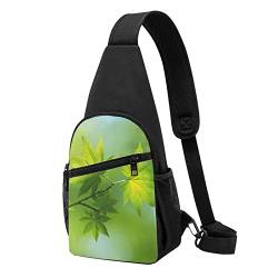 Gemüse-Obst-Schultertasche, Crossbody-Rucksack, Brusttasche für Männer und Frauen, verstellbare linke und rechte Schulter, Wandern, lässiger Tagesrucksack, Hd Green Nature, Einheitsgröße von VGFJHNDF