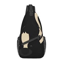 Gold Bling Sling Bag Travel Crossbody Rucksack Chest Pack für Männer Frauen, verstellbare linke und rechte Schultern, Wandern, Casual Daypack, Skunk, Einheitsgröße von VGFJHNDF