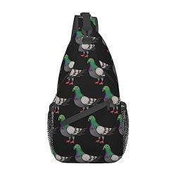 Lollipop Sling Bag Travel Crossbody Rucksack Chest Pack für Männer Frauen, verstellbare linke und rechte Schulter Wandern Casual Daypack, Cartoon-Taube, Einheitsgröße von VGFJHNDF