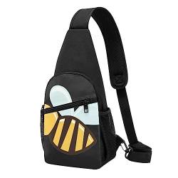 Stripe Don't Kill My Vibe Sling Bag Crossbody Rucksack Brustrucksack für Männer und Frauen, verstellbare linke und rechte Schulter, Wandern, lässiger Tagesrucksack, Cartoon, Einheitsgröße von VGFJHNDF