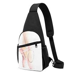 Taekwondo Design Sling Bag Crossbody Rucksack Brustrucksack für Männer Frauen Verstellbare Linke und Rechte Schulter Wandern Freizeit Tagesrucksack, Ballettschuhe, Einheitsgröße von VGFJHNDF