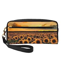 The Sea Reise-Make-up-Tasche mit Griffschlaufe – weiches und vielseitiges PU-Leder, tragbare Kosmetiktasche für Damen und Mädchen, Geschenk, Sonnenblume, Einheitsgröße von VGFJHNDF