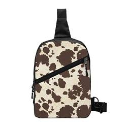 Twister Polka Dots Sling Bag Faltbarer Crossbody Rucksack Brustrucksack für Männer Frauen Verstellbare Linke und Rechte Schulter Sport Casual Daypack, Braunes Rindsleder, Einheitsgröße von VGFJHNDF