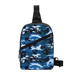 Twister Polka Dots Sling Bag Faltbarer Crossbody Rucksack Brustrucksack für Männer Frauen Verstellbare Linke und Rechte Schulter Sport Casual Daypack, blau camouflage, Einheitsgröße von VGFJHNDF