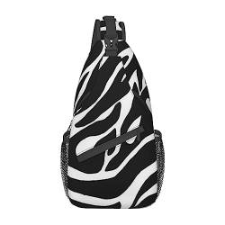 Twister Polka Dots Sling Bag Travel Crossbody Rucksack Brusttasche für Männer Frauen, verstellbare linke und rechte Schultern, Wandern, Casual Daypack, Zebramuster, Einheitsgröße von VGFJHNDF