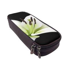 VGFJHNDF Beautiful-Lilies Federmäppchen, Leder, Flip-Bleistiftbox, Organizer für Büro, Uni, Schule, Erwachsene, Teenager, Mädchen, Jungen, Schöne-Lilien, Einheitsgröße, Make-up-Tasche von VGFJHNDF