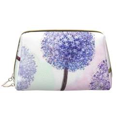 Weihnachten Winter Landschaft Hirsch Gedruckt Leder Make-up Tasche für Frauen Mädchen - Tragbare Reise Kosmetik Organizer Kulturbeutel, Bunte Blumen lila Schmetterling, Einheitsgröße von VGFJHNDF