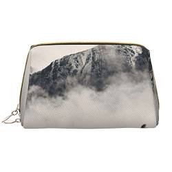 Weihnachten Winter Landschaft Hirsch Gedruckt Leder Make-up Tasche für Frauen Mädchen - Tragbare Reise Kosmetik Organizer Kulturbeutel, Kanadische Smokey Mountain Cliff, Einheitsgröße von VGFJHNDF