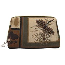 Weihnachten Winter Landschaft Hirsch Gedruckt Leder Make-up Tasche für Frauen Mädchen - Tragbare Reise Kosmetik Organizer Kulturbeutel, Wildtiere, Einheitsgröße von VGFJHNDF