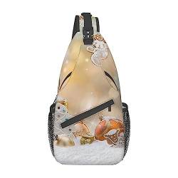 Wings Eyes Cartoon Sling Bag Travel Crossbody Rucksack Chest Pack für Männer Frauen, verstellbare linke und rechte Schultern Wandern Casual Daypack, Weihnachtsschmuck auf dem Schnee, Einheitsgröße von VGFJHNDF