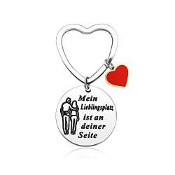 VGWON Schlüsselanhänger für Paare mit Geschenkbox, Geschenk für Sie/Ihn Herren/Damen Freund/Freundin zum Valentinstag und Weihnachten, Schlüsselanhänger mit lasergraviertem Text aus 316L Edelstahl von VGWON