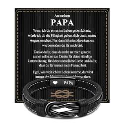 VGWON Vatertagsgeschenk Männer Armband An meinen Papa Lederarmband Herren Geburtstagsgeschenk für Papa 381 von VGWON