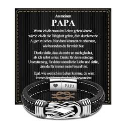VGWON Vatertagsgeschenk Männer Armband An meinen Papa Lederarmband Herren Geburtstagsgeschenk für Papa 383 von VGWON