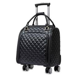 VH&GRED trolley case portable trolley bag boarding case small bag small light luggage suitcase for men and women, Schwarz, Carry-On 18 Inch, Handgepäck von VH&GRED