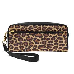 Cooler Leopard, Make-up-Tasche, Kosmetiktasche, tragbare Reise-Kulturtasche, Leder-Federmäppchen für Frauen und Mädchen von VHPNWJOB