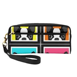 Französische Bulldogge Bedruckt, Make-up-Tasche, Kosmetiktasche, tragbare Reise-Kulturtasche, Leder-Federmäppchen für Frauen und Mädchen von VHPNWJOB