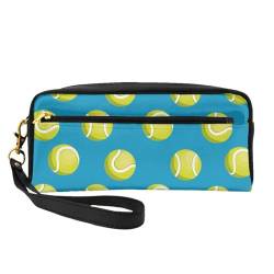 Tennisball Bule, Make-up-Tasche, Kosmetiktasche, tragbare Reise-Kulturtasche, Leder-Federmäppchen für Frauen und Mädchen von VHPNWJOB