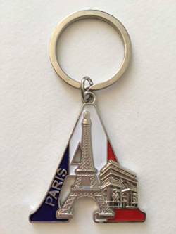 VIANAYA Schlüsselanhänger Paris, Eiffelturm, aus Metall und mit einem Buchstabe des Alphabets, Modell Buchstabe A – Höhe Buchstabe 4,5 cm, Gesamthöhe 8,5 cm von VIANAYA
