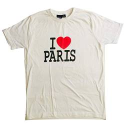 VIANAYA T-Shirt I Love Paris – verfügbar in den Größen XS bis zur Größe XXL – und erhältlich in Weiß und Schwarz – Unisex Damen und Herren – Baumwolle Gr. S, weiß von VIANAYA