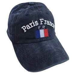 Vianaya Cap Paris Flagge Frankreich – Marineblau – Stil: Junge und Sportlich – Stickerei der Flagge und der Aufschrift Paris Frankreich von VIANAYA