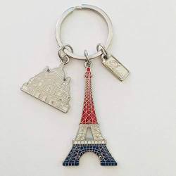 Vianaya Schlüsselanhänger Paris Eiffelturm aus Metall – Modell Eiffelturm + Sacre Herz aus Paris – Höhe des Eiffelturms 6 cm von VIANAYA