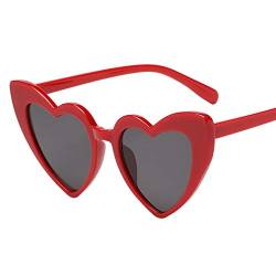 VIAS Herz Polarisiert Sonnenbrillen Retro Brillen,Sonnenbrille Für Frauen Steampunk Sonnenbrille, UV400 Schutz Metall Rahmen, Creative Form Sonnenbrille Damen Herren Hochwertig Brillenfassungen (Rot) von VIAS