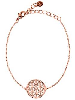 VIASOUL® Armband Blume des Lebens I Lebensblume Armband für Damen I Flower of Life Anhänger I Mit 585er Gold überzogen I Die Original Blumen Armkette (Rose) von VIASOUL