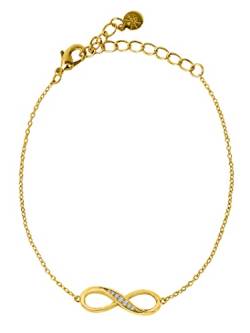 VIASOUL® Armband Infinity I Unendlichkeitszeichen Kette für Damen I Mit 585er Gold überzogen I Die Original Unendlichkeit Armkette (Gold) von VIASOUL