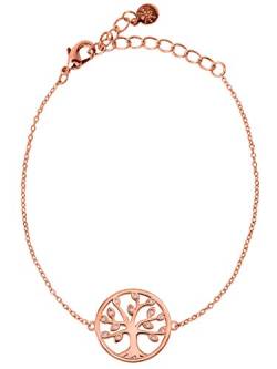 VIASOUL® Armband Lebensbaum I Baum des Lebens I Armband für Damen I Tree of Life Armkette I Mit 585er Gold überzogen I Der Original Lebensbaum (Rose) von VIASOUL