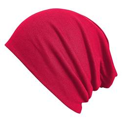 VIAUMBR Beanie Mütze Damen Winter Funktionsmütze Herren Haube Dünn Outdoor Wandern Herbst Rot von VIAUMBR