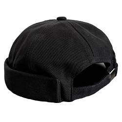 VIAUMBR Dockermütze Kappe Docker Cap MüTZE Hut Kopftuch Fischermütze Herren Damen Unisex (23 Schwarz) von VIAUMBR