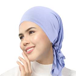 VIAUMBR Mütze Tücher Turban Kopftuch Bandana Head Coverings Kopfbedeckung für Frauen Damen Leicht Weich Seidigen Stoff (Hellblau) von VIAUMBR