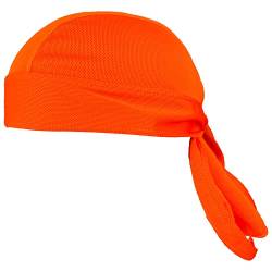 VIAUMBR Piratentuch Bandana Cap Durag Fahrrad Kopfbedeckung Motorrad Kopftuch unter Fahrradhelm Piraten Tuch Pirat Sommer Orange von VIAUMBR