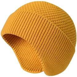 VIAUMBR Wintermütze Herren haube strickmütze Kopfbedeckung Mütze Damen Winter Unisex warme Dicke Skimütze (37 Gelb) von VIAUMBR
