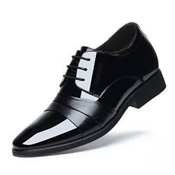 VIBLiSS Herren-Aufzugsschuhe Lederschuhe Schuhe Mit Zunehmender Höhe Bequeme Formelle Business-Schuhe,Black 8cm warm,40 EU von VIBLiSS