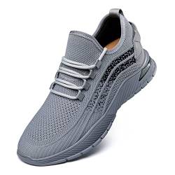 VIBLiSS Unsichtbare, Höhenerhöhende Herrenschuhe Mit Aufzug, Atmungsaktive Hebeschuhe, Lässige Slip-On-Walking-Sportschuhe, 2,36 Zoll,Grey 6cm,41 EU von VIBLiSS