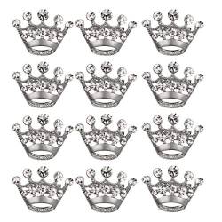 VICASKY 12PCS Krone Brosche Pin Krone Brosche Silber Kristall Broschen Schals Schnalle Kragen Pin Krone Brosche Krone Brosche Gold Corsage Bouquet Kit Hochzeit Party Pageant Brosche von VICASKY