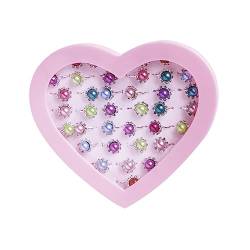 VICASKY 36st Kinderring Perlenringverzierungen Entzückender Ring Perlenringe Für Kinder Diamantringe Für Kinder Anziehringe Spielzeug Prinzessin Mädchen Plastik Geschenk von VICASKY