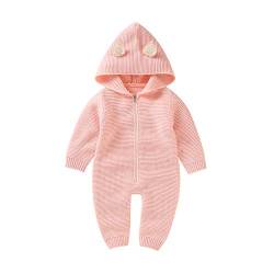 VICROAD Baby Strampler mit Kapuze für Neugeborene Mädchen Jungen Einteiler Warm Pullover Reißverschluss Overall von VICROAD