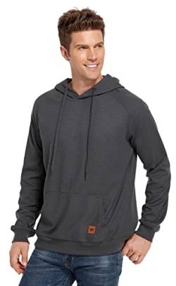 VICT POPU Herren Kapuzenpullover Langarm Polyester Hoodie Frühling Herbst Winter Karierten Jacquard Hooded Sweatshirts Dunkelgrau XXXL von VICT POPU