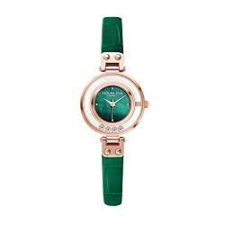 VICTORIA HYDE Damen Uhren Kleines Grünes Zifferblatt Analog Quarz Armbanduhr mit Edelstahlarmband Lederarmband (Grün) von VICTORIA HYDE