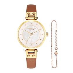 VICTORIA HYDE Damenuhr Damen Analog Quarz Armbanduhr mit Edelstahlarmband Rose Gold Damen Uhren (Braun) von VICTORIA HYDE