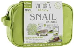 Victoria Beauty - Geschenkset für Damen, Geschenkbox für Frauen mit Anti Aging Kosmetik, Pflegeset mit Schnecken-Extrakt, perfekte Geschenk Idee, 3in1 Set mit Badeschwamm von VICTORIA beauty