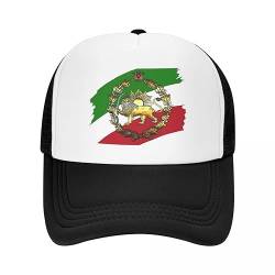 VIDOJI Baseballkappe Custom Iran Pahlavi's Flagge mit Löwe und Krone Baseballkappe Männer Frauen Atmungsaktive Trucker-Mütze Sport von VIDOJI