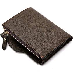 VIDOJI Brieftasche Herren Brieftaschen for Männer mit Münztasche Brieftasche ICH WÜRDE Kartenhalter Geldbörsekupplung mit Reißverschluss Männer Geldbörse mit Münzbeutel Geschenk von VIDOJI