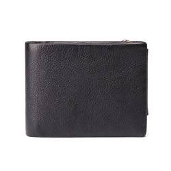 VIDOJI Brieftasche Herren Business Vintage Herren Geldbörse Multiple Card Slots Brieftasche Mode Kurzer Männer Real-Ledertasche (Color : Black) von VIDOJI