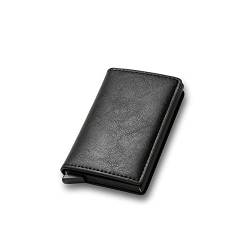 VIDOJI Brieftasche Herren Custom Card Holder Black Carbon Fiber Leather Simple Wallet Men Gift Personalize von VIDOJI