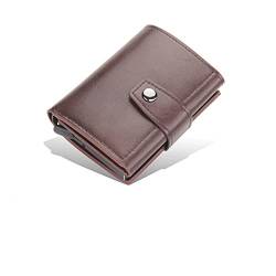 VIDOJI Brieftasche Herren Men Card Wallets Free Name Customized Hasp Small Card Wallets Leather Slim Mini Wallet Qaulity Male Purses (Color : Bruin) von VIDOJI