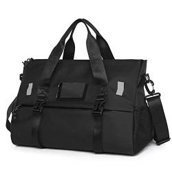 VIDOJI Handtasche Multifunktionssport Sport Fitness Bag Gym Yoga Bag Große Reise Duffle Handtasche for Frauen Wochenende Reise (Color : Black) von VIDOJI